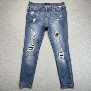 Judy Blue Skinny Jeans Women’s 15/32 Blue JB82109MD Camo Distressed